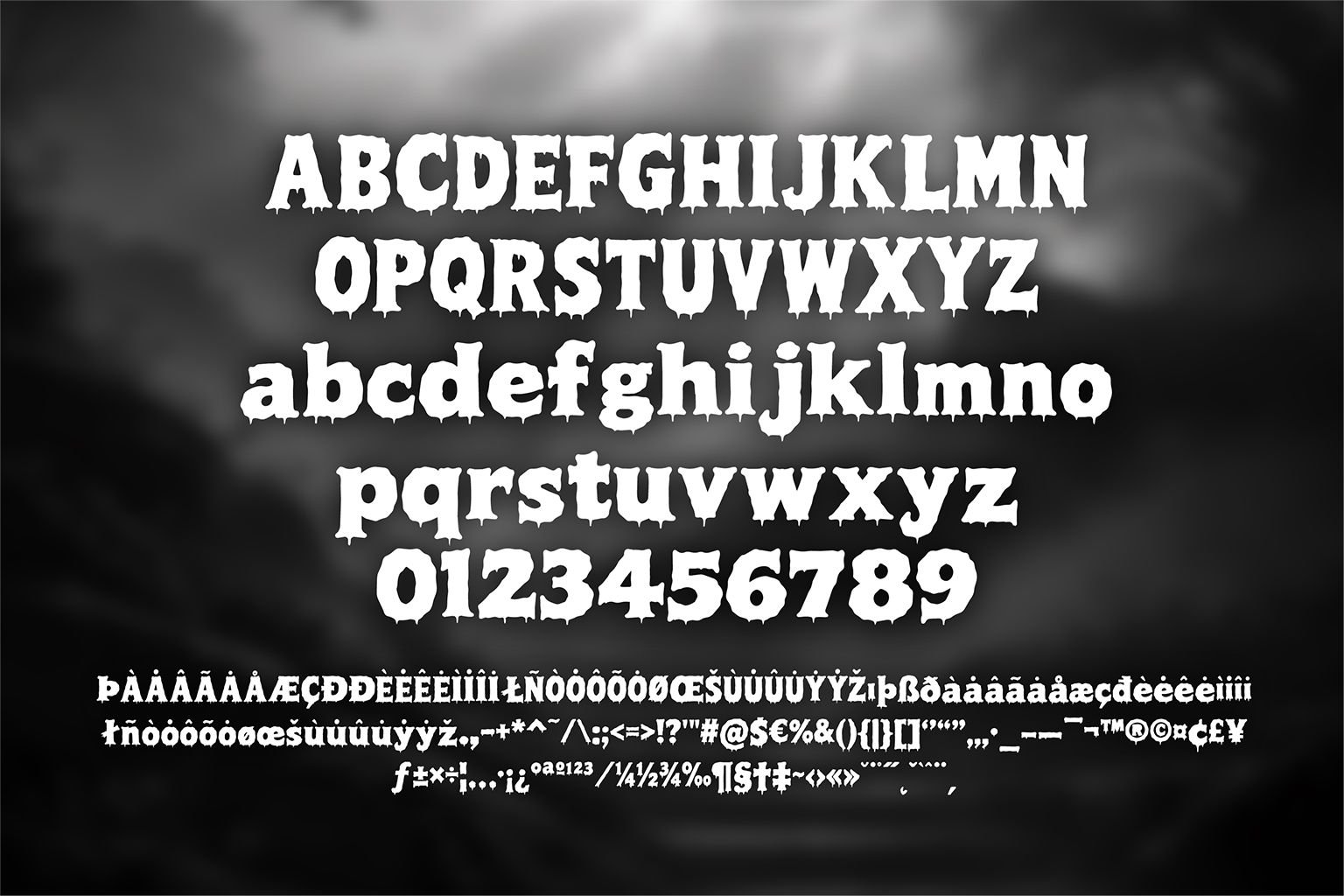 Blood Netes Font Specimen Preview
