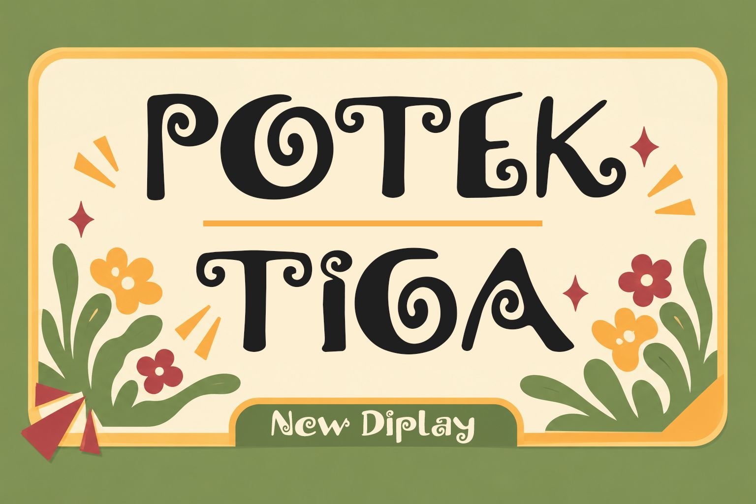 Potek Tiga Font Specimen Preview