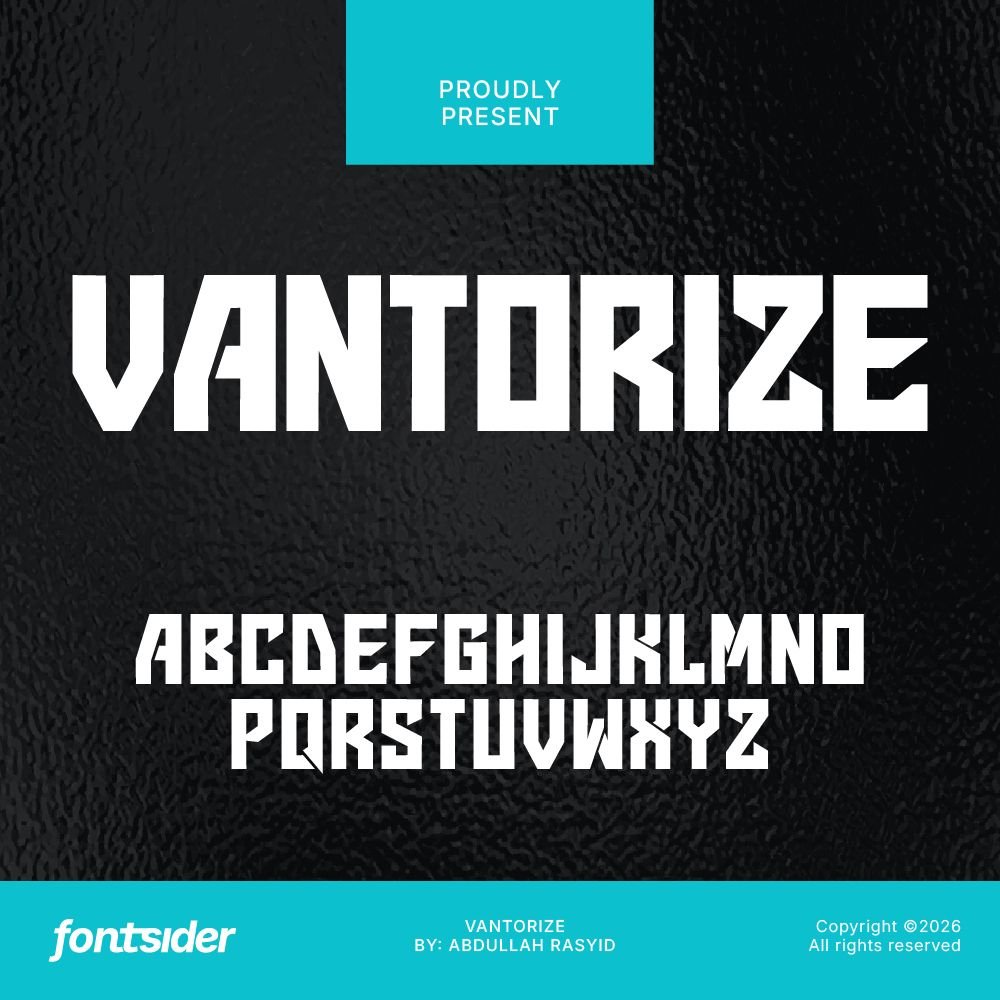 Vantorize Font Specimen Preview