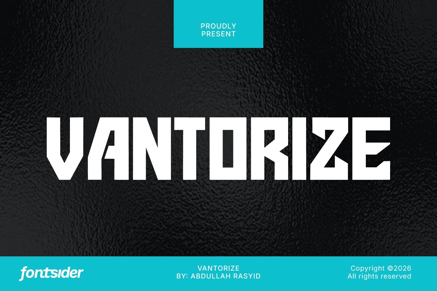 Vantorize Font Specimen Preview
